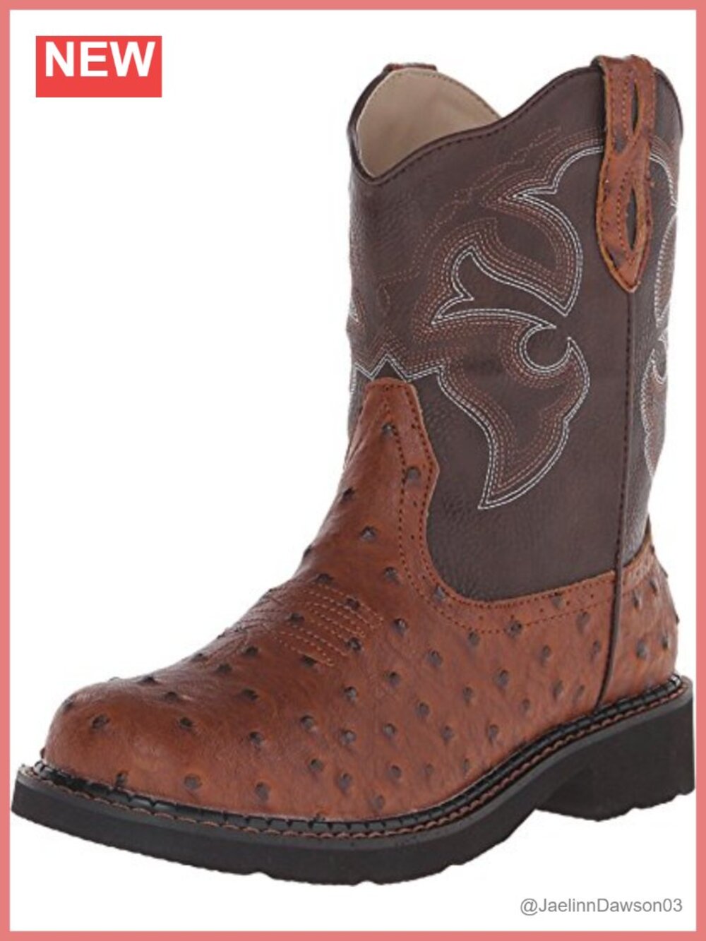 Faux Leather Western Ankle Boots Pull On Round Toe Casual